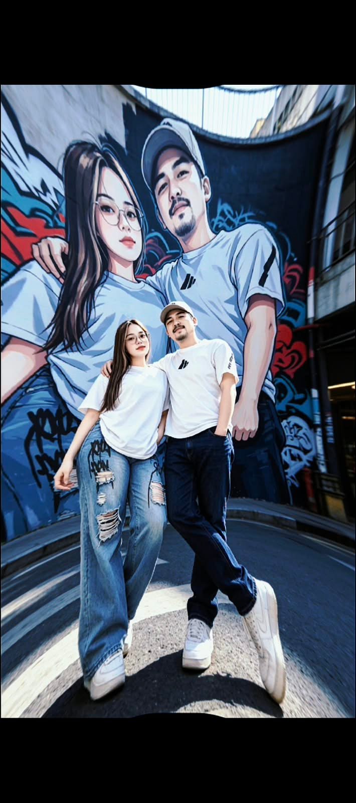Marwan dan Shina di mural